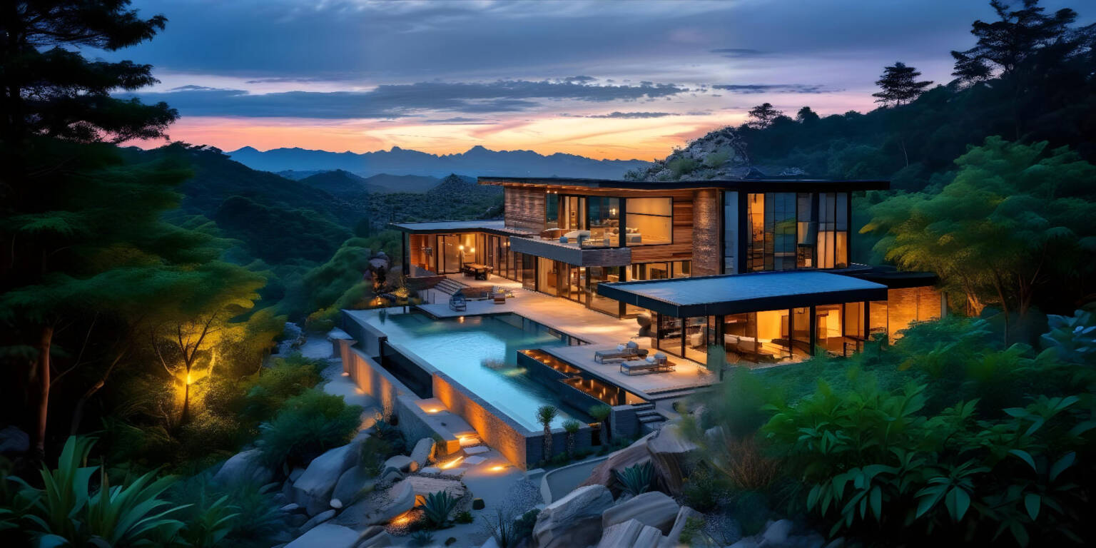 struxcel villa in forest